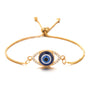 Turkish eye or Nazar Boncuğu Rhinestone Adjustable Bracelet (GOLD)
