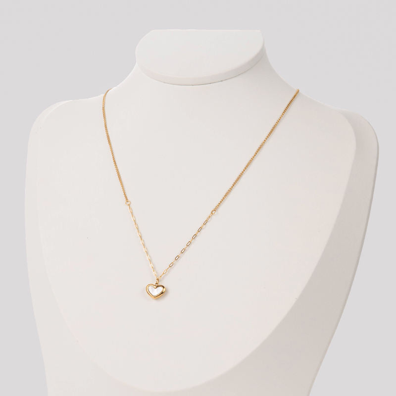 Heart Shell Combined Chain Pendant Necklace (GOLD)