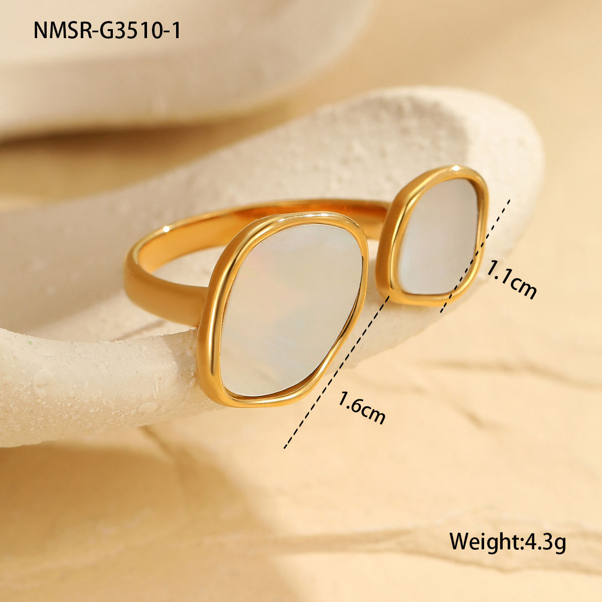 Shell Geometric Adjustable Ring (GOLD)