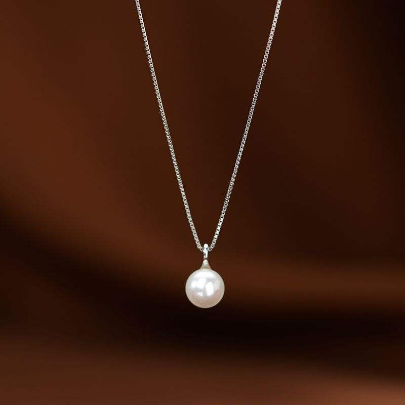 Pearl Beaded Necklace (SILVER)