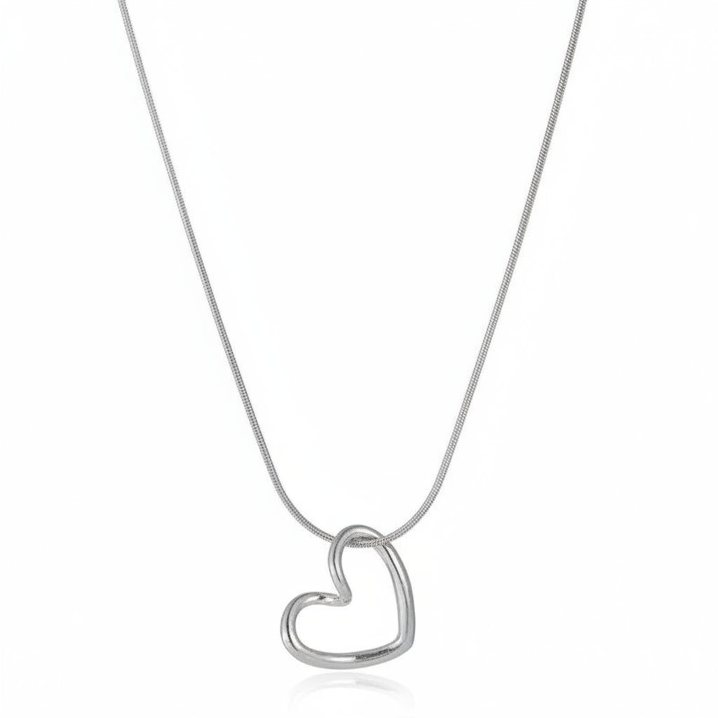 Heart Side Shaped Necklace (SILVER)