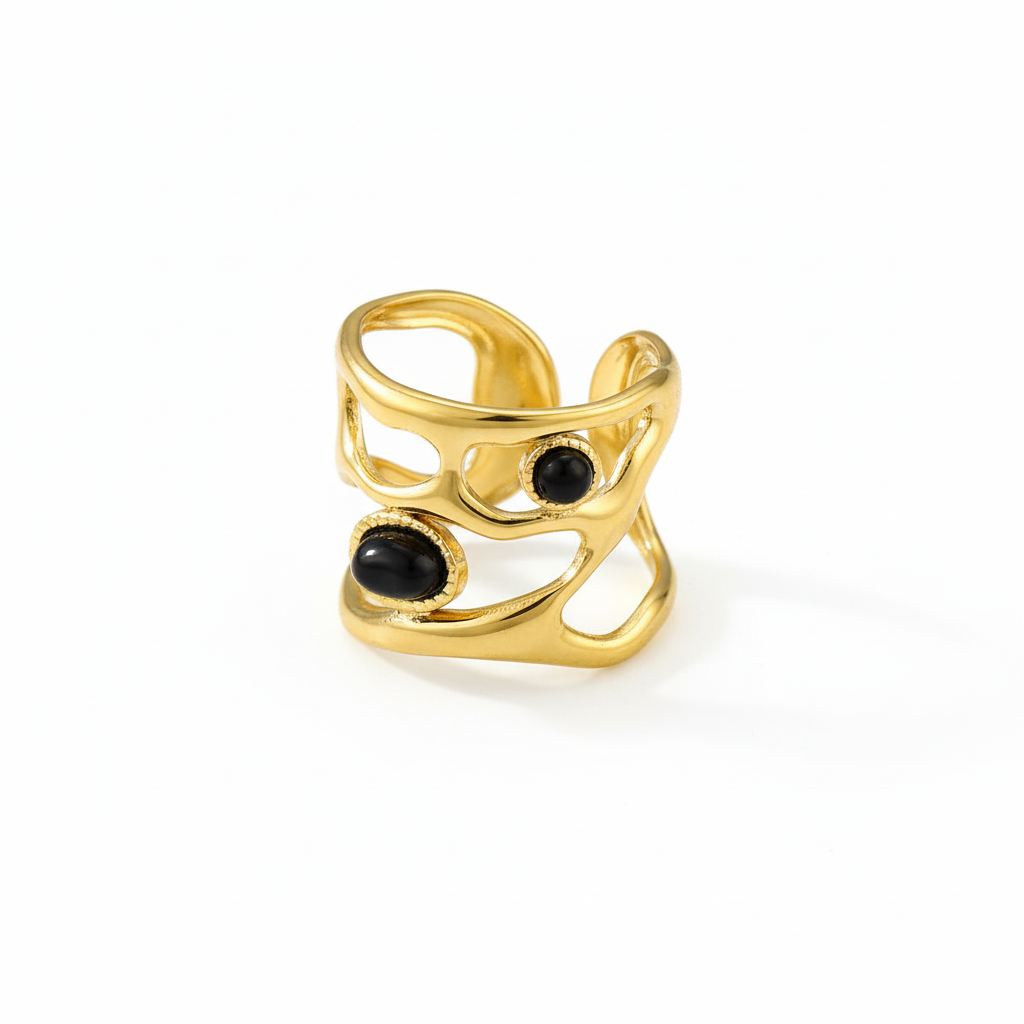Black Onyx Single Stone Ring