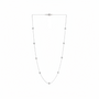 Beaded Hearts Long Necklace (SILVER)