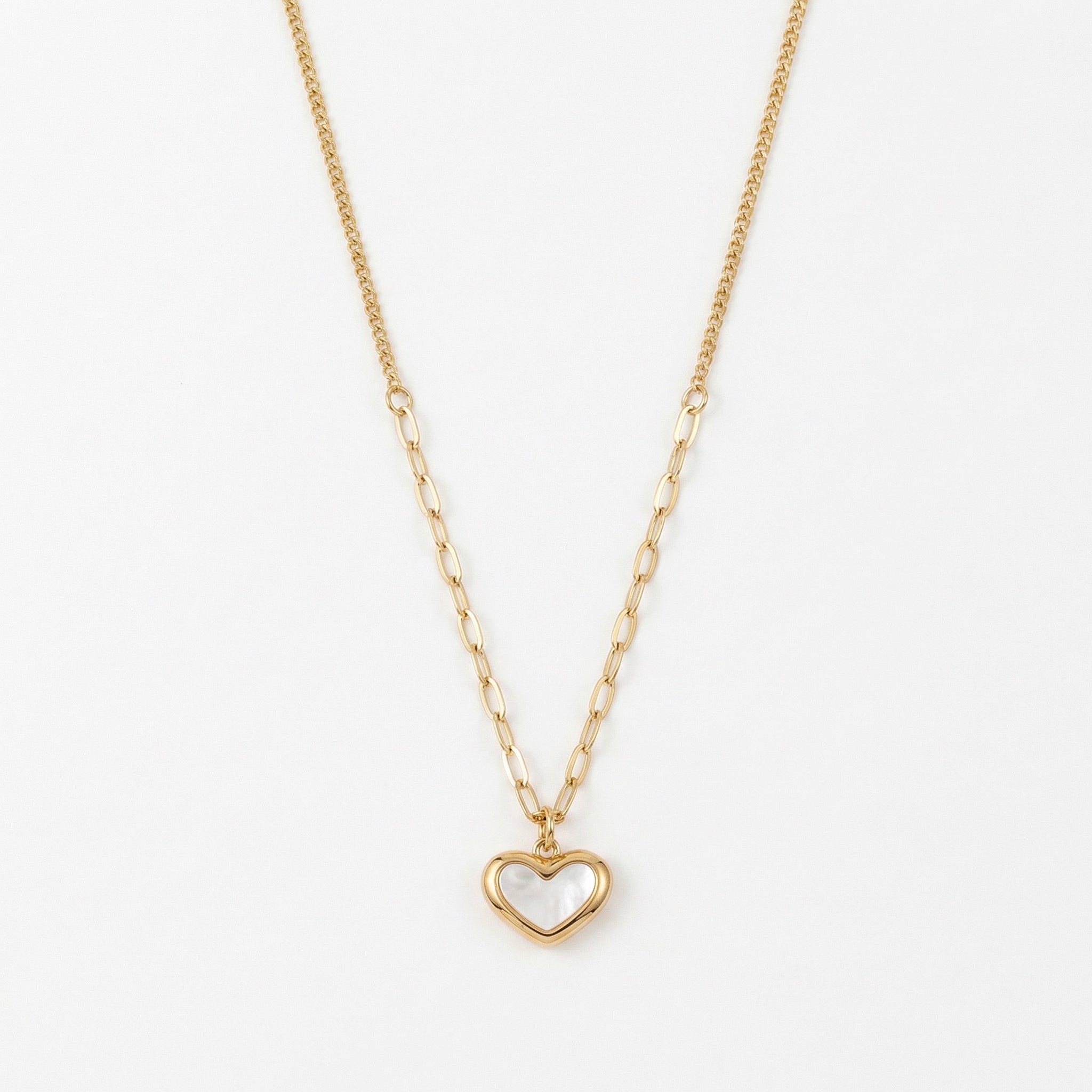 Heart Shell Combined Chain Pendant Necklace (GOLD)