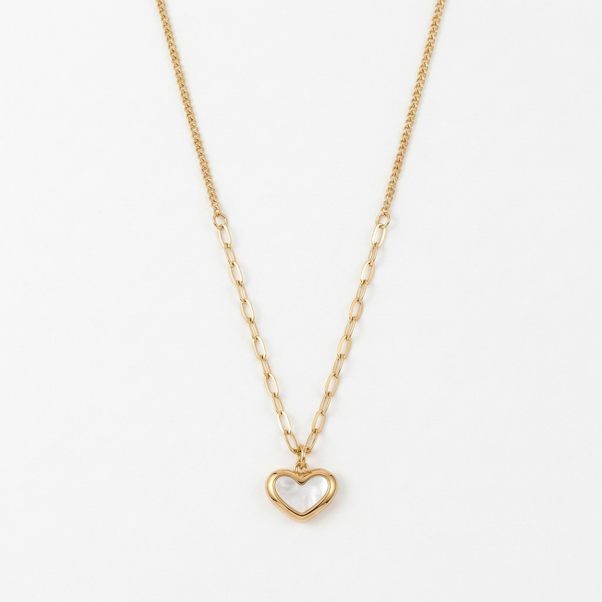 Heart Shell Combined Chain Pendant Necklace (GOLD)