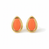 Front view of coral-orange earrings
