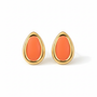 Front view of coral-orange earrings