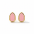 Front view of pink and gold earrings