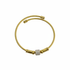 Gold Cable Bracelet with Crystal Bead White Background