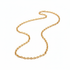 Gold chain necklace on white background