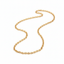Gold chain necklace on white background