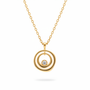 Gold circle necklace PNG