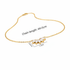 Gold clear zircon crystal leaf necklace horizontal with measurements