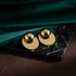 Gold dome and disc earrings dark showcase 2
