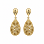 Gold droplet earrings PNG