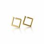 Gold geometric square studs PNG