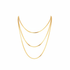 Gold layered chain necklace on white background