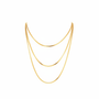 Gold layered chain necklace on white background