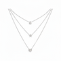 Layred Rhinestone Zircon Love Star Water Drop Heart Pendant Necklace (SILVER)