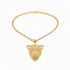 Gold leopard pendant necklace without chain plaque