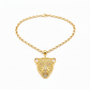 Gold leopard pendant necklace without chain plaque