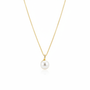 Gold Pearl Necklace White Background