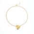 Gold rose spiral necklace on super white background