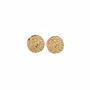 Gold textured circle studs PNG