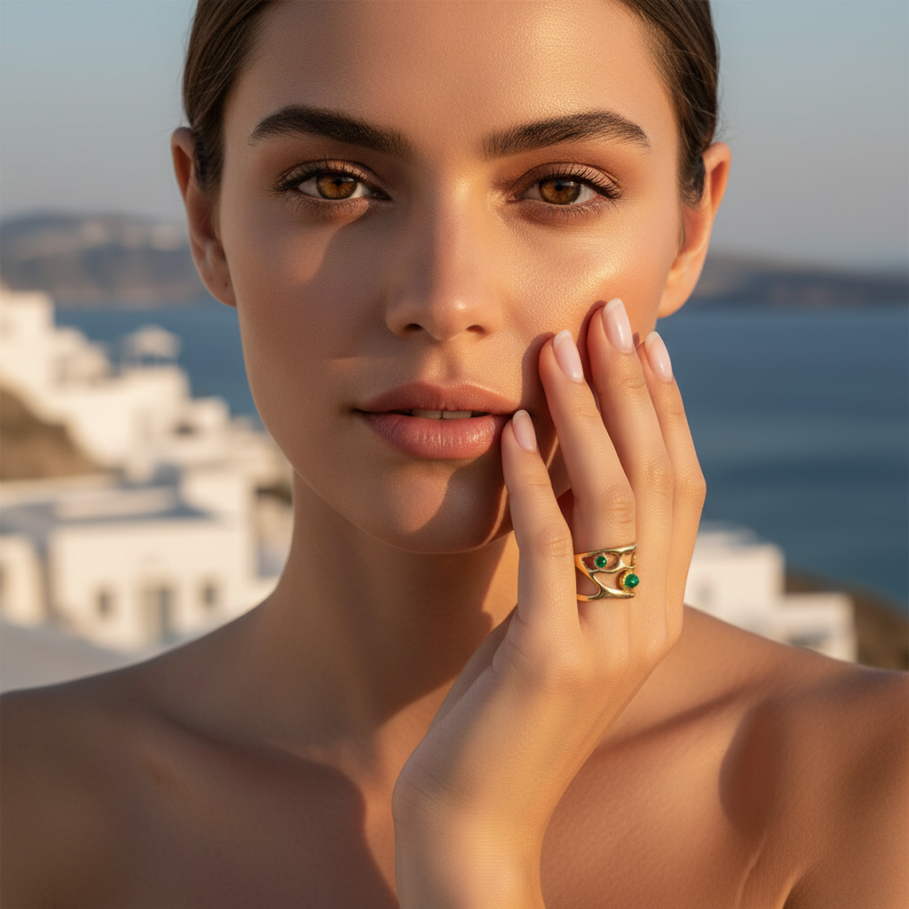 Greek summer shot with smaller proportional ring