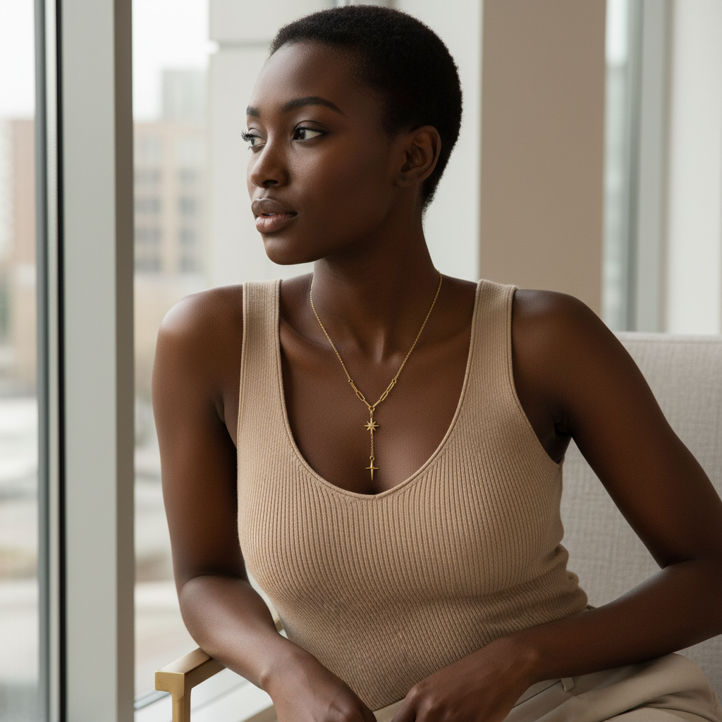 Indoor Y-necklace - Black model