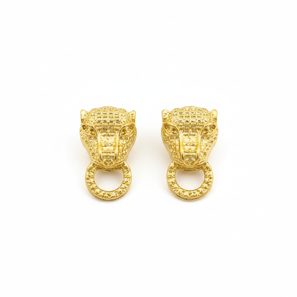 Leopard earrings product shot
