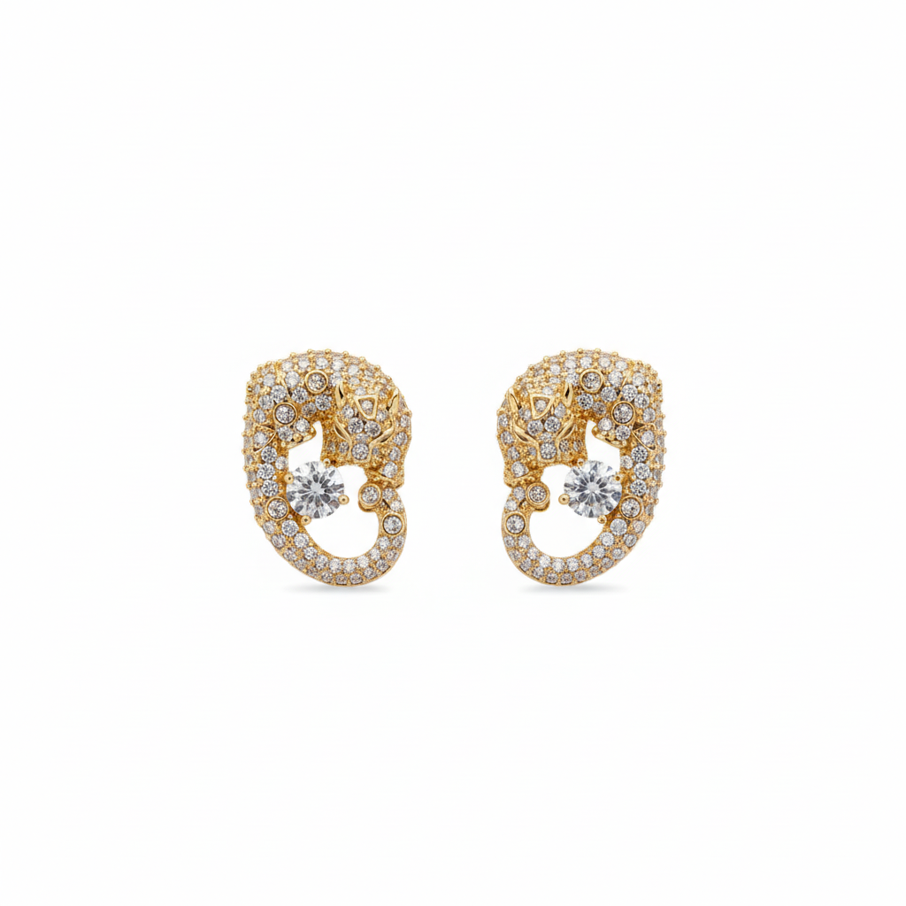 Leopard Panther Earrings Square Product Shot