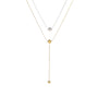 Layered Y Shape Beaded Pendant Necklace (GOLD & SILVER)