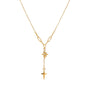Tassels Geometric Star Two Chain & Zircon Pendant Necklace (GOLD)