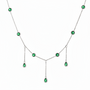 Tassel Green Zircon Water Drops Pendant Necklace (SILVER)
