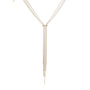 Layered Zircon Long Chain Y-shaped Long Necklace (GOLD)