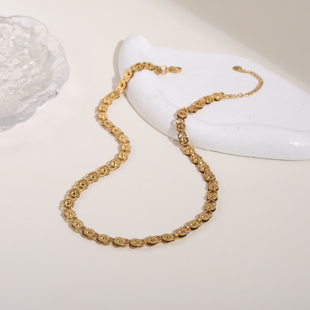Vintage Retro Style Link Chain Necklace (GOLD)