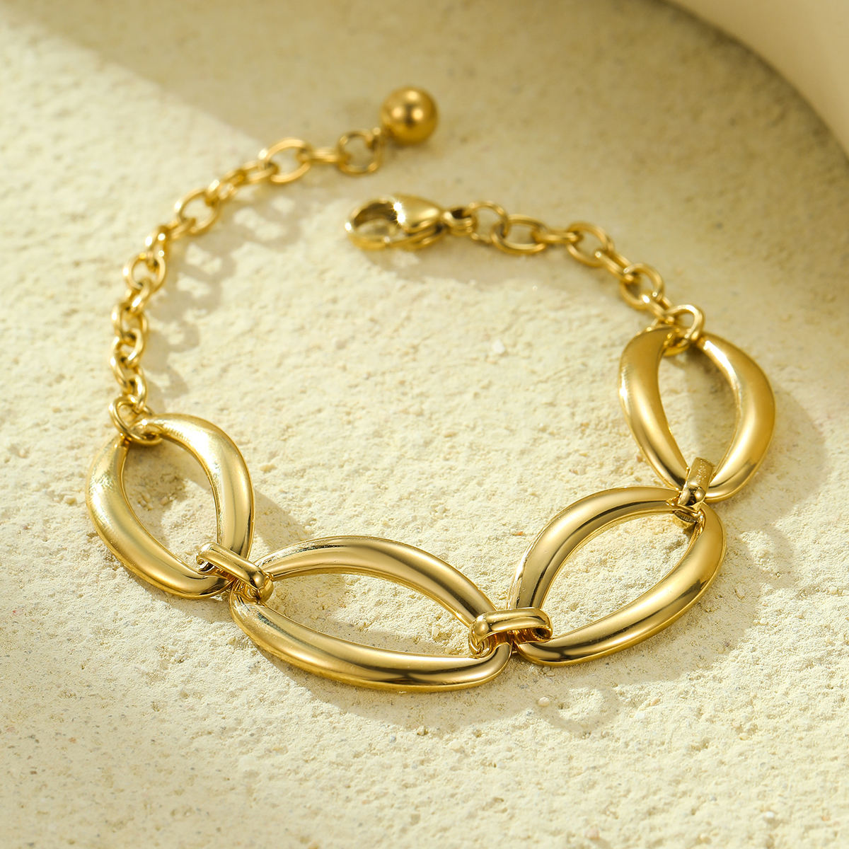 Oval Chain Adjustable Bracelet (GOLD)