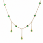 Tassel Green Zircon Water Drops Pendant Necklace (GOLD)