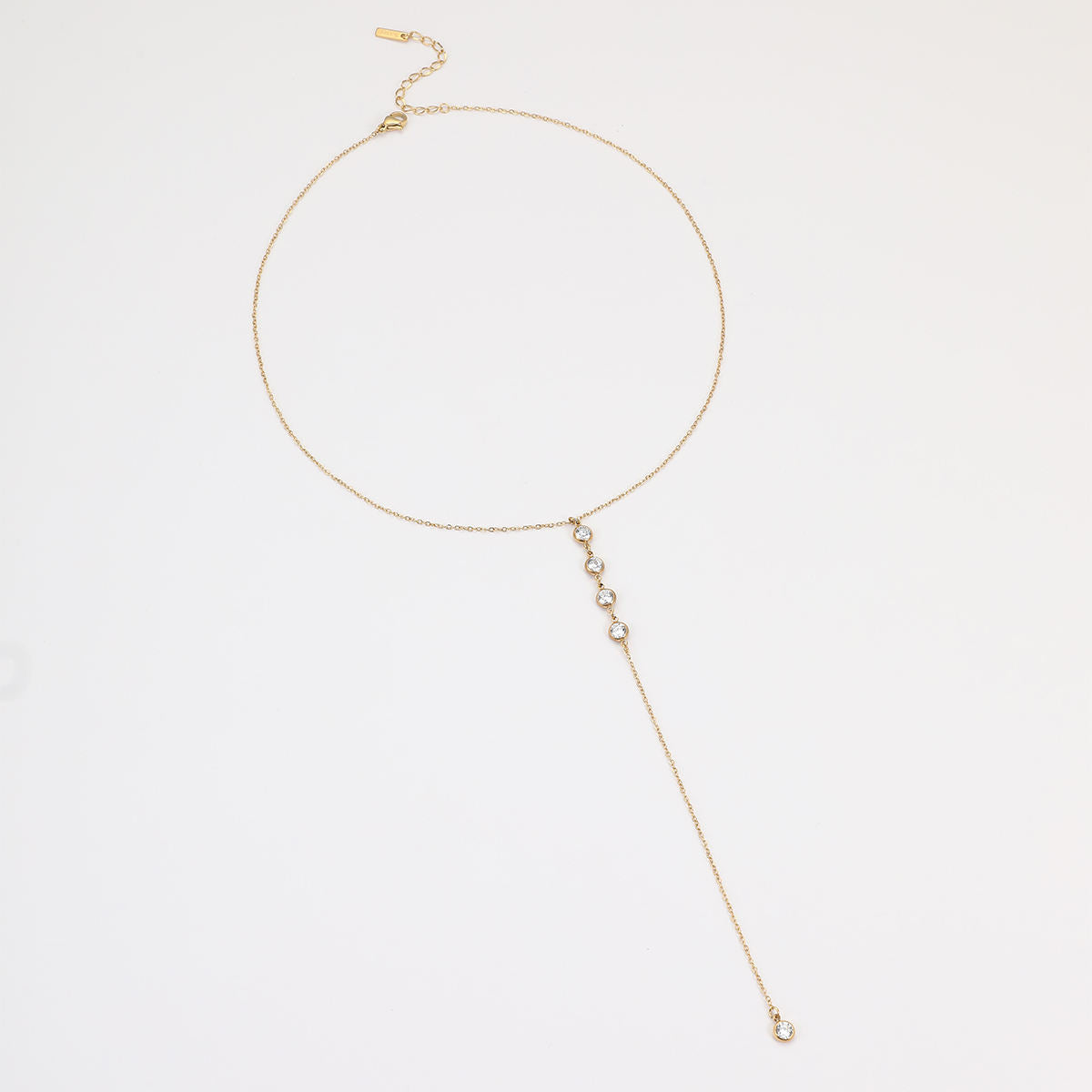 Zircon Long Pendant Necklace (GOLD)