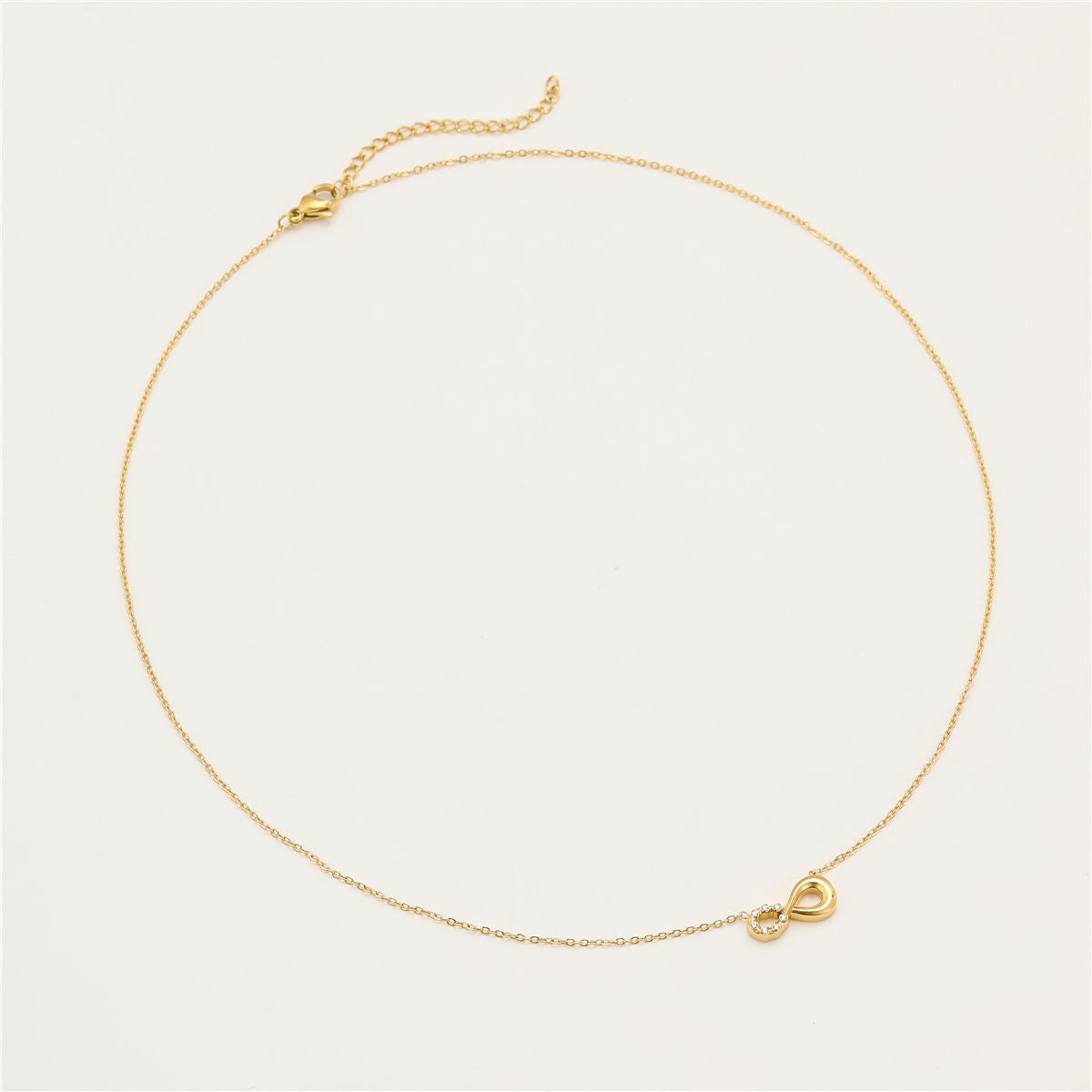 Zircon Lazy Eight Infinity Pendant Necklace (GOLD)