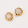 Vintage Round Opal Earrings (GOLD)