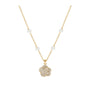 Rose and Pearl Necklace (GOLD)