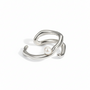 Simple Pearl Irregular Geometric Adjustable Ring (SILVER)