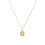 Oval Shape White Shell Pendant Necklace (GOLD)
