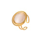 Vintage Round Opal Adjustable Ring (GOLD)