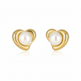 Pearl in Heart Earrings (GOLD)