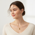 Model wearing Crystal Moon Pendant Necklace - Square format