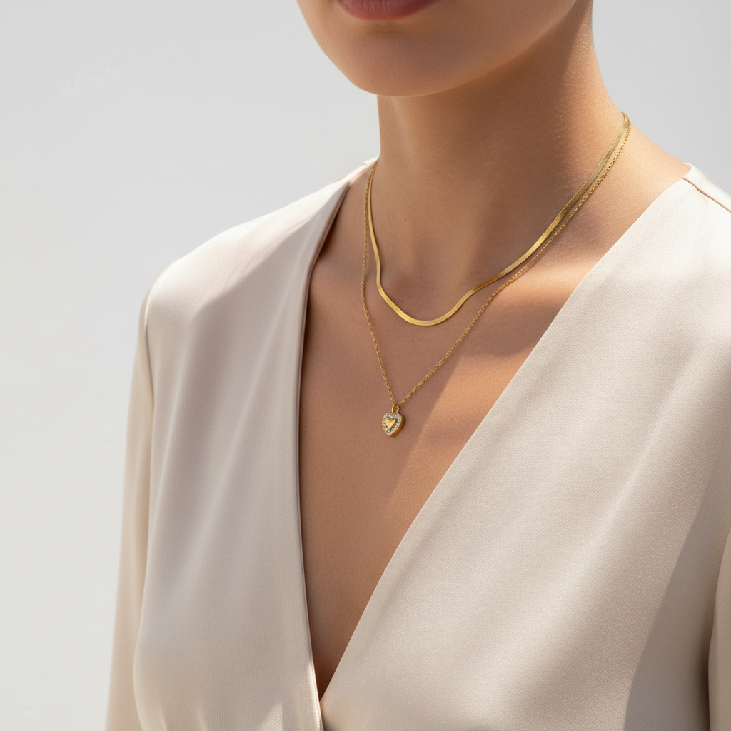 Outdoor luxury necklace shot - adjusted length