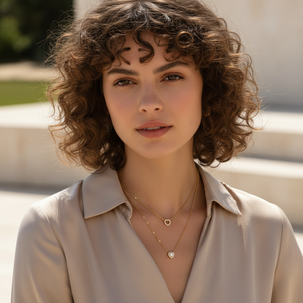Outdoor luxury necklace shot with different model